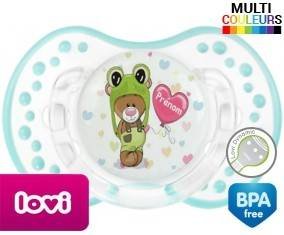 Ourson tortue + prénom: Sucette LOVI Dynamic-su7.fr