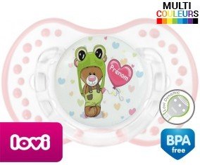 Ourson tortue + prénom: Sucette LOVI Dynamic-su7.fr