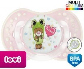 Ourson tortue + prénom: Sucette LOVI Dynamic-su7.fr