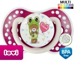 Ourson tortue + prénom: Sucette LOVI Dynamic-su7.fr