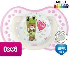 Ourson tortue + prénom: Sucette LOVI Dynamic-su7.fr
