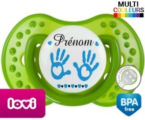 Main de bébé (garçon) + prénom: Sucette LOVI Dynamic-su7.fr