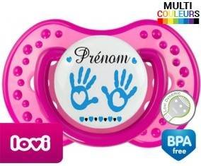 Main de bébé (garçon) + prénom: Sucette LOVI Dynamic-su7.fr
