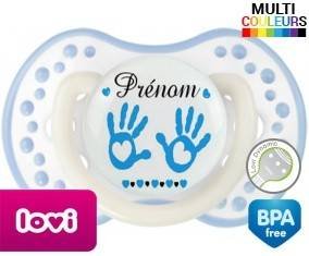 Main de bébé (garçon) + prénom: Sucette LOVI Dynamic-su7.fr