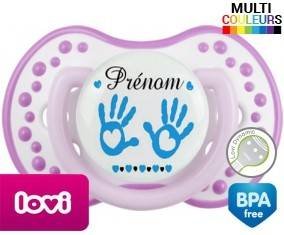 Main de bébé (garçon) + prénom: Sucette LOVI Dynamic-su7.fr