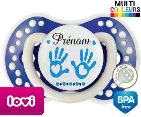 Main de bébé (garçon) + prénom: Sucette LOVI Dynamic-su7.fr