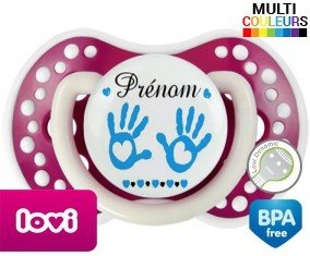 Main de bébé (garçon) + prénom: Sucette LOVI Dynamic-su7.fr