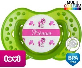Tetine Licorne style3 + prénom embout LOVI Dynamic personnalisée