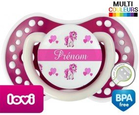 Licorne style3 + prénom: Sucette LOVI Dynamic-su7.fr