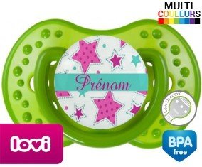 Étoile turquoise + prénom: Sucette LOVI Dynamic-su7.fr