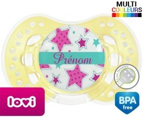 Étoile turquoise + prénom: Sucette LOVI Dynamic-su7.fr