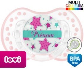 Étoile turquoise + prénom: Sucette LOVI Dynamic-su7.fr