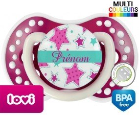 Étoile turquoise + prénom: Sucette LOVI Dynamic-su7.fr