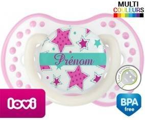 Étoile turquoise + prénom: Sucette LOVI Dynamic-su7.fr
