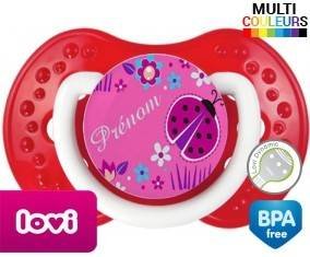 Originale coccinelle rose + prénom: Sucette LOVI Dynamic-su7.fr