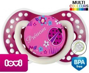 Originale coccinelle rose + prénom: Sucette LOVI Dynamic-su7.fr