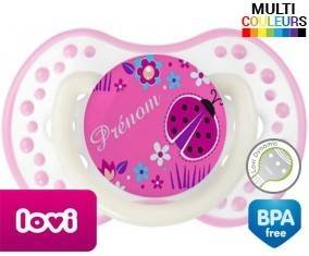 Originale coccinelle rose + prénom: Sucette LOVI Dynamic-su7.fr
