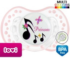 Note de musique + prénom: Sucette LOVI Dynamic-su7.fr