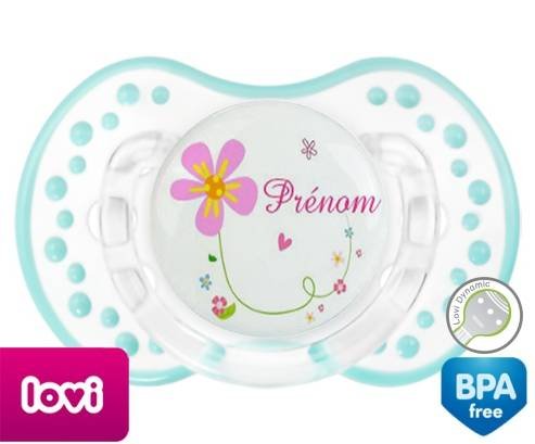 Tige et fleur + prénom: Sucette LOVI Dynamic-su7.fr