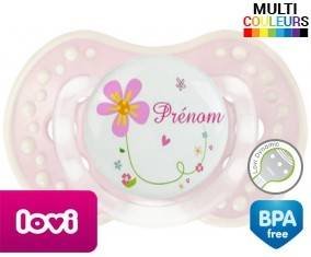 Tige et fleur + prénom: Sucette LOVI Dynamic-su7.fr