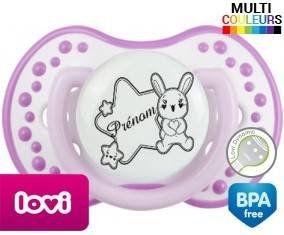 Lapin étoile + prénom: Sucette LOVI Dynamic-su7.fr