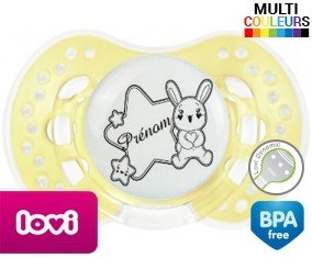 Lapin étoile + prénom: Sucette LOVI Dynamic-su7.fr