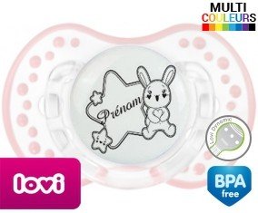 Lapin étoile + prénom: Sucette LOVI Dynamic-su7.fr