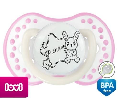 Lapin étoile + prénom: Sucette LOVI Dynamic-su7.fr