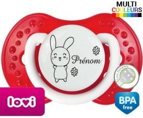 Lapin fleur + prénom: Sucette LOVI Dynamic-su7.fr