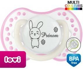 Lapin fleur + prénom: Sucette LOVI Dynamic-su7.fr