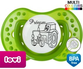 Tracteur style1 + prénom : Tétine LOVI Dynamic personnalisée