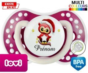 Hibou de noël + prénom: Sucette LOVI Dynamic-su7.fr