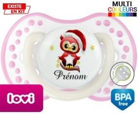 Tetine Hibou de noël + prénom embout LOVI Dynamic