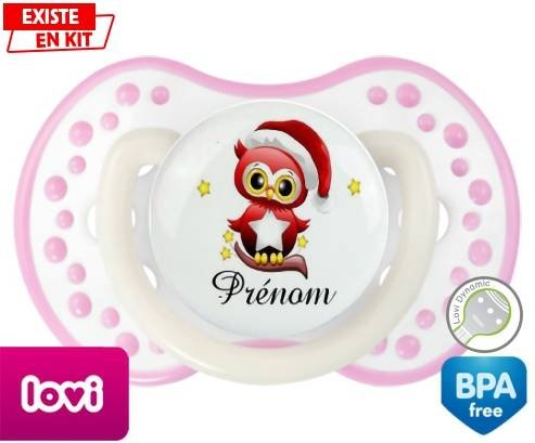 Hibou de noël + prénom: Sucette LOVI Dynamic-su7.fr