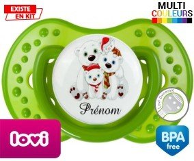 Famille ours de noël + prénom: Sucette LOVI Dynamic-su7.fr