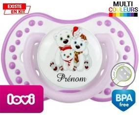 Famille ours de noël + prénom: Sucette LOVI Dynamic-su7.fr