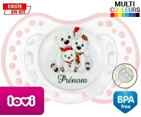 Famille ours de noël + prénom: Sucette LOVI Dynamic-su7.fr