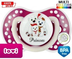 Famille ours de noël + prénom: Sucette LOVI Dynamic-su7.fr