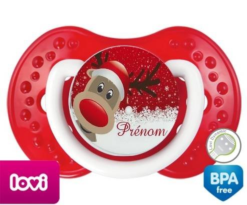 Cerf de noël + prénom: Sucette LOVI Dynamic-su7.fr