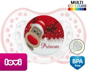 Cerf de noël + prénom: Sucette LOVI Dynamic-su7.fr