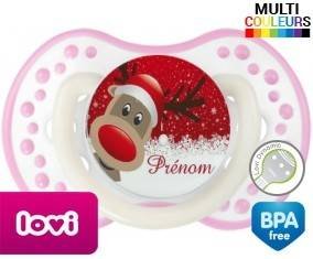 Cerf de noël + prénom: Sucette LOVI Dynamic-su7.fr