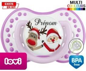 Renne et père noël + prénom: Sucette LOVI Dynamic-su7.fr