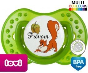 Ecureuil + prénom : Tétine LOVI Dynamic personnalisée