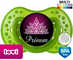 Couronne design rose + prénom: Sucette LOVI Dynamic-su7.fr