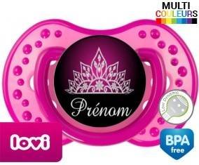 Couronne design rose + prénom: Sucette LOVI Dynamic-su7.fr