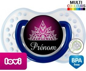 Couronne design rose + prénom: Sucette LOVI Dynamic-su7.fr