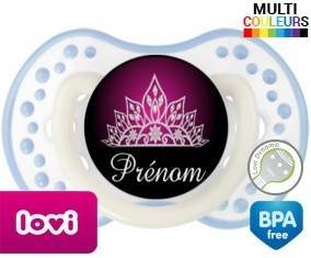 Couronne design rose + prénom: Sucette LOVI Dynamic-su7.fr