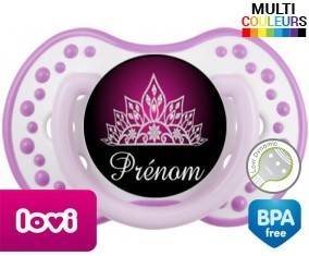 Couronne design rose + prénom: Sucette LOVI Dynamic-su7.fr