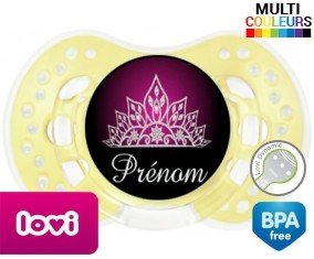 Couronne design rose + prénom: Sucette LOVI Dynamic-su7.fr