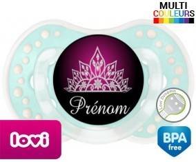 Couronne design rose + prénom: Sucette LOVI Dynamic-su7.fr